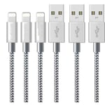Iphone Charger Cable [3-Pack, 1M+2M+3M]-[Apple Mfi Certified] Nylon Braided Lightning Usb Fast Charging Cable For Iphone 11 Pro Max Xs Max X Xr 8 7