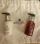 Molton Brown Fiery Pink Pepper Hand Wash & Lotion 100ml Each &Toiletry Wash Bag