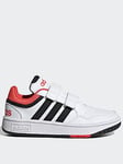 adidas Sportswear Unisex Kids Hoops 3.0 Trainers - White/Black/Red, White, Size 10 Younger