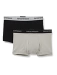 Emporio Armani Men's 111210CC717 Underwear, Black/Grey, M (Pack of 2)