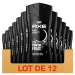 Axe Gel Douche Homme 5 en 1 Black, Parfum Baies Noires & Bois de Cèdres, 24H Hydratant, 87% D'Ingrédients d'Origine Naturelle - Lot de 12 de 250ml