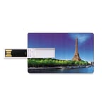 64 GB Clés USB à mémoire Flash Ensemble Tour Eiffel Stockage de bâton de mémoire de Disque de la clé U de Forme de Carte de crédit bancaire La Seine à Paris avec la Tour Eiffel Lever du Soleil Arbres