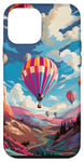 Coque pour iPhone 12 mini Montgolfières colorées style pop art