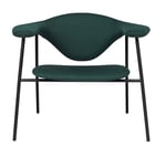 Gubi - Masculo Lounge Chair, Tyg: Kat. 3 - Gubi Velvet (Velutto) - G075/787 - Grön - Fåtöljer - Metall/Textilmaterial