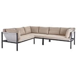 Brafab Allie hörnsoffa aluminium grå och tyg beige 211x256 cm
