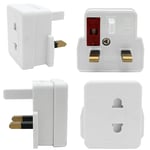 Mr.Gadget Solutions White UK 2 Pin To 3 Pin 1A Fuse Adaptor Plug For Shaver/Toothbrush - PACK OF 2