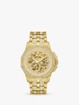 Bulova 98A292 Men's Crystal Collection Octava Automatic Skeleton Dial Bracelet Strap Watch, Gold