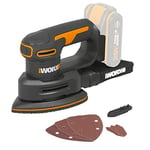 WORX - Ponceuse triangulaire sans fil - 20V-2Ah - WX822.9 (Livrée sans batterie ni chargeur, 6 abrasifs, doit de ponçage et coffret)