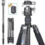 Carbon Fiber Camera Tripod 72.6” ARTCISE AS85C Ultra Stable Tripod and Professional Monopod with PB40 Double panorama CNC Ball Head for DSLR Camera, Camcorder, Max Load 25kg/55.1lb.