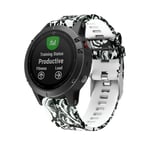 Angersi Skull Soft Silicone Sport Replacement Watch Strap Band compatible with Garmin Fenix 5/Fenix 5 Plus/Forerunner 935/Fenix 6/Fenix 6 Pro Smartwatch