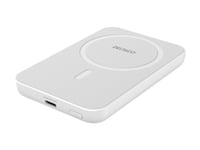 Deltaco Pb-Q1006 - Strömförsörjningsbank - Magnet, Up To 15W Wireless Charging - 5000 Mah - 19.25 Wh - 20 Watt (24 Pin Usb-C) - Vit