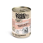 Dogs'n Tiger gourmetmeny för hundar 6 x 400 g - Fjäderfä med naturligt ris, morötter och zucchini (Junior)