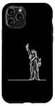 Coque pour iPhone 11 Pro One Line Art Dessin Lady Liberty