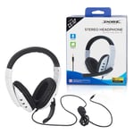 Headphone with Microphone Foldable Stereo Over Ear Headsets with 1.8M Strap for PC/XBOX/PS5/PS4 (White)