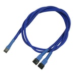 Forgrener, 3 pins vifte til 2x3 vifte, kabelstrømpe, 60 cm, blå
