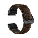 YOOSIDE Fenix 6X / Fenix 5X Watch Strap, 26mm Quick Easy Fit Genuine Leather Replacement Wristband for Garmin Fenix 5X/5X Plus, Fenix 3/3 HR, Fenix 6X Pro/Sapphire (Brown)