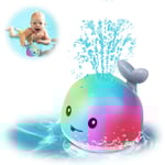 Baby Badleksaker, Whale Spray Simbassängleksak, Baby Light Up Badkar Leksaker, Baby Leksaker Grå