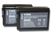 vhbw 2x Batteries compatible avec Sony Cybershot DSC-RX10M3 appareil photo, reflex numérique (950mAh, 7,2V, Li-ion) avec puce d'information