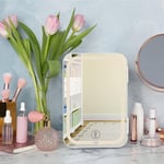 8L Portable Mini Fridge Car Makeup Mirrored Light up Beauty Box