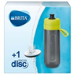 BRITA Gourde filtrante active verte, réduit le chlore, le plomb et autres impuretés organiques pour une eau du robinet plus pure, sans BPA, 1 filtre MicroDisc inclus