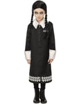 Wednesday - Licensierad Addams Family Kostym med Peruk för Barn