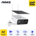 Annke - Caméra de sécurité extérieure à énergie solaire 4G lte, 100% sans fil, résolution 4MP, batterie intégrée, audio bidirectionnel, détection de