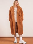 UGG Gertrude Long Teddy Coat - Chestnut, Brown, Size Xs, Women
