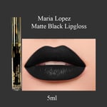 Maria Lopez Matte Black Lipgloss–Bold&Beautiful Velvety Black Lips–Long-Lasting