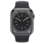 Refurbished Apple Watch Series 8 GPS + Cellular, 45mm Graphite Stainless Steel Case with S/M Midnight Sport Band