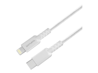 4smarts RapidCord - Lightning-kabel - 24 pin USB-C hane till Lightning hane - 1.5 m - vit - USB-strömförsörjning (30W)