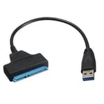 Cablecc Câble adaptateur USB 3.0 vers SATA 22 broches Super Speed 5 Gbps pour disque dur SSD 2.5