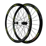 700C MTB Racing Bike Wheelset, Double Wall 40MM Road Bicycle Cycling Wheels C Brake/V-Brake 24 Hole for 8/9/10/11/12 Speed