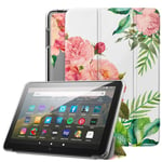 Dadanism All-New Kindle Fire HD 8 Tablet Case and Fire HD 8 Plus Cover(10th Gen 2020 Release), [Flexible TPU Translucent Back Shell] Ultra Slim Lightweight with Auto Sleep/Wake - Blooming Bouquet