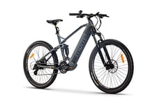 Moma Bikes VTT Electrique, EMTB-27.5 ", Full Suspension, SHIMANO 24 Vitesses & Freins a disque Hydraulique Batterie Intégrée Ion Lithium 48V 13Ah