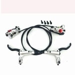AIFCX MTB Disc Brake Set,Durable Mountain Bike Hydraulic Disc Brakes,Levers Calipers Front Rear Brake Set Bicycle Replacement Equipment,Silver-L