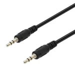 Câble Audio Jack 3.5 mm Mâle-Mâle Auxiliaire Son stéréo 1.5m LinQ - Noir