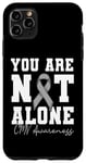 Coque pour iPhone 11 Pro Max You Are Not Alone CMV Awareness Wear Ruban argenté