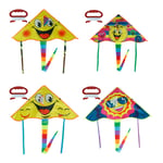 1set 80*45cm Smiling Face Kite Outdoor Sports Flying Kites With 2#