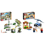 LEGO 76944 Jurassic World T. rex Dinosaur Breakout Toy & 76943 Jurassic World Pteranodon Chase Dinosaur Toy Set with 2 Minifigures and Buggy Car, Gift Idea for Kids 4 Plus Years Old