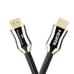 PremiumTech Cable HDMI 2.1 Europe - Câble Audio et Vidéo Ultra High Speed 48GB/s - Chargeur 8K et 10K à 60hz, 4K à 120hz – Dynamic HDR, Dolby Vision, HDR 10 - Or et Noir - 5m