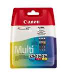 Genuine Canon 526, Multipack Ink Cartridges, CLI-526C CLI-526M CLI-526Y