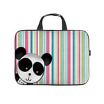Neoprene Sleeve Laptop Handbag Case Cover Giant Panda on Colorful Striped Background 10 Inch Laptop Sleeve Case For 9.7" 10.5" Ipad Pro Air/ 10" Microsoft Surface Go/ 10.5" Samsung Galaxy Tab