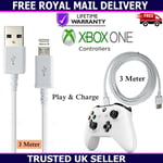 3 Metre Extra Long USB Charger Cable For OLD XBOX ONE Controller Charge & Play