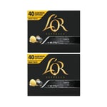 L'Or Forza, Onyx, Or Ristretto Coffee Pods 40's (Nespresso Compatible Coffee Capsules) (L'Or Onyx, 2 x 40 Pods)