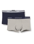 Emporio Armani Men's 111210CC717 Underwear, Grey/Marine, XL (Pack of 2)