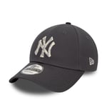 NEW ERA NEW YORK YANKEES BASEBALL CAP.9FORTY ANIMAL INFILL GREY SNAPBACK HAT S24