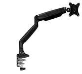 Mount-It! Single Monitor Arm Desk Mount | Gas Spring Monitor Arm | Full Motion Articulating Height Adjustable | Fits 21 22 23 24 27 30 32 Inch VESA Compatible Computer Screen | Clamp and Grommet Base