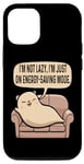 Coque pour iPhone 14 Funny Animal I'm Not Lazy I'Am Just On Energy Saving Mode