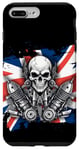 Coque pour iPhone 7 Plus/8 Plus Crâne de moto patriotique britannique