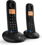 Cordless Home Phone - BT, Twin Handset, Answering Machine, Black